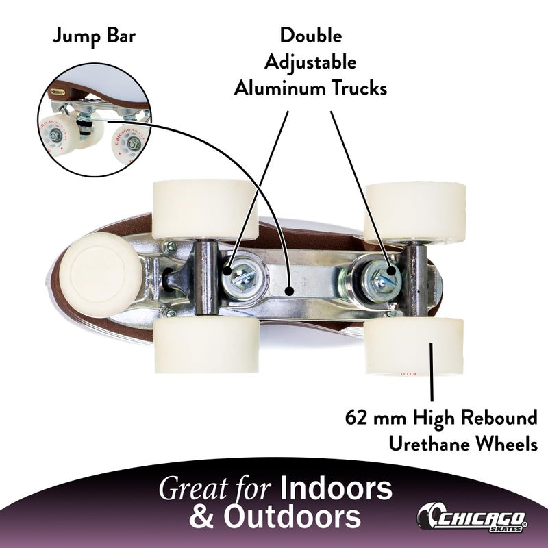 Chicago Skates Chicago Quad Roller Skates for Girls & Boys â€“ Durable, Top Performance Indoor/Outdoor Use or Roller Derby - Classic Deluxe Leather High-Top Boots with 60mm Urethane Wheels & Semi-Precision Bearings - Image 3
